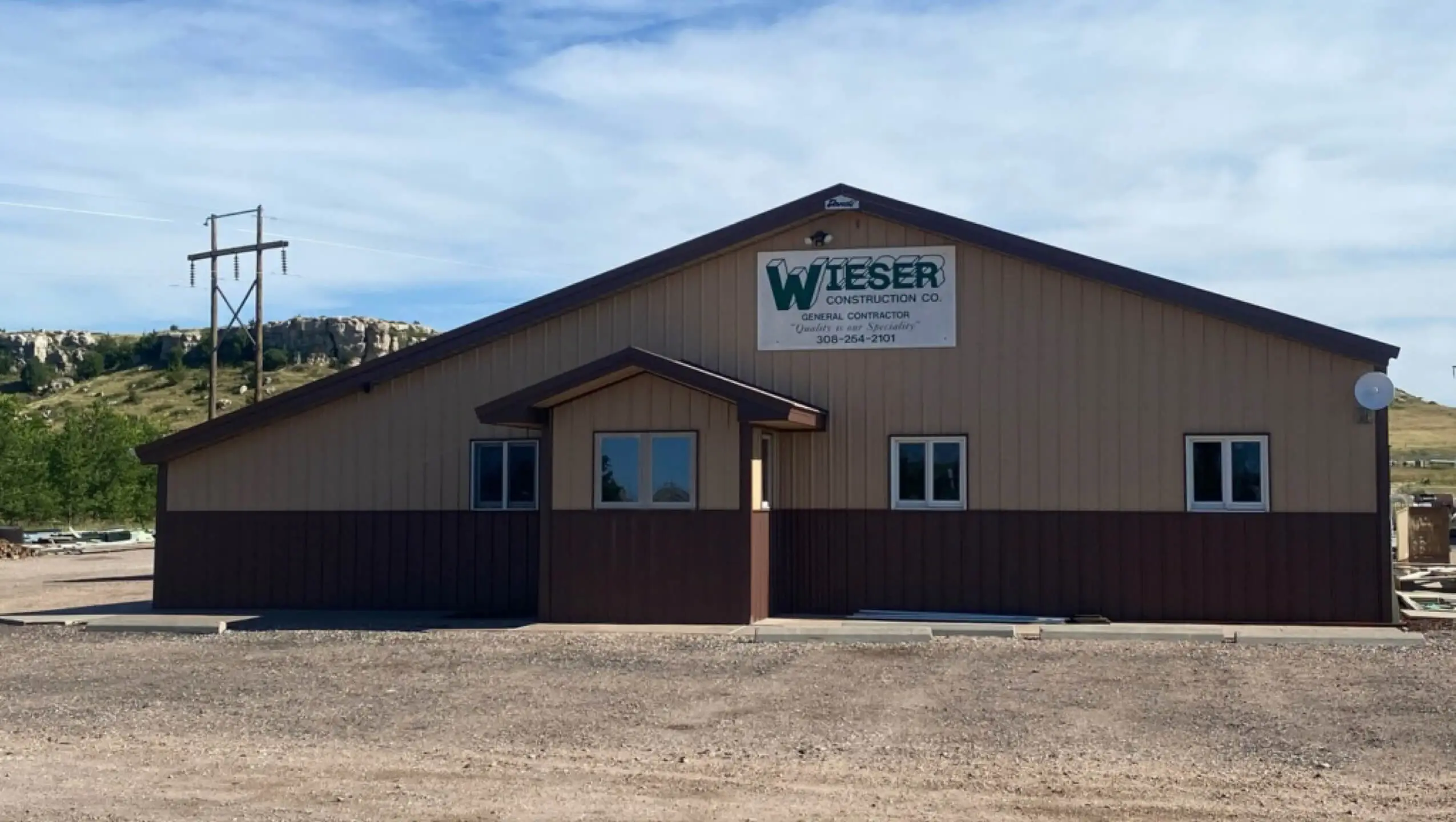 Wieser Construction shop and office near Sidney, Nebraska